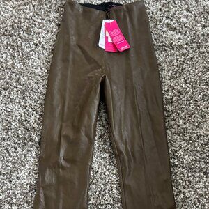 Commando NWT olive green faux leather cropped flares size medium